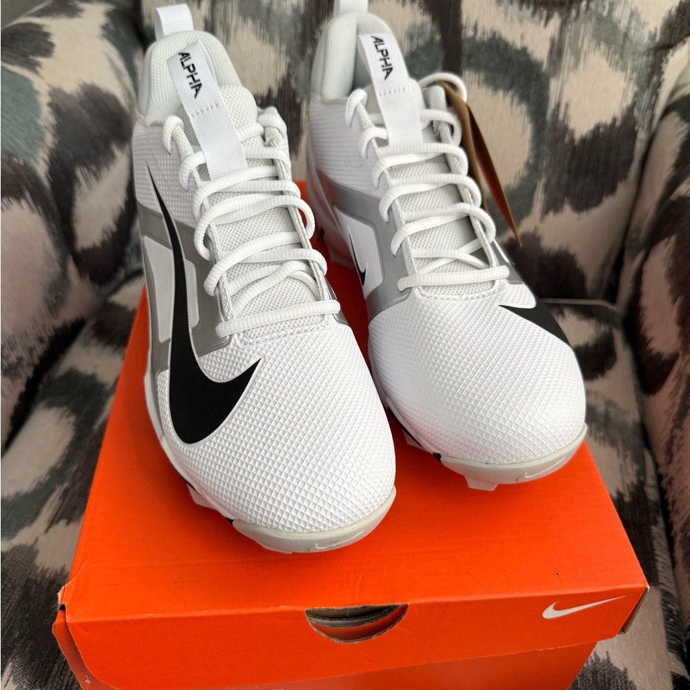 Nike Alpha Menace 4 Shark White and Black Sneakers